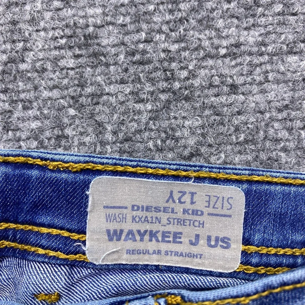 Diesel Kid Waykee J US Regular Straight Leg Blue Stretch Jeans Size 12Y